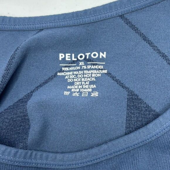 Peloton Blue Seamless Stretch Long Sleeve Athletic Top Womens Runner Biking - Picture 7 of 7